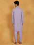 Vastramay Men's Lavender Cotton Silk Kurta And Pyjama Set