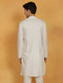 Vastramay Men's Off White Cotton Silk Kurta
