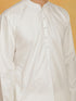 Vastramay Men's Off White Cotton Silk Kurta And Pyjama Set