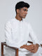 Vastramay Men's White Cotton Silk Kurta
