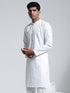 Vastramay Men's White Cotton Silk Kurta