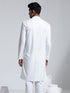 Vastramay Men's White Cotton Silk Kurta