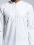 Vastramay Men's White Cotton Silk Kurta