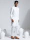 Vastramay Men's White Cotton Silk Kurta And Pyjama Set