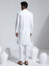 Vastramay Men's White Cotton Silk Kurta And Pyjama Set