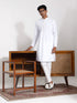 Vastramay Men's White Cotton Kurta Pyjama Set