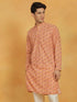 Vastramay Men's Orange Muslin Kurta