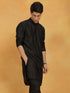 Vastramay Men's Black Viscose Kurta