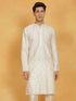 Vastramay Men's Cream Viscose Kurta
