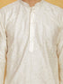 Vastramay Men's Cream Viscose Kurta