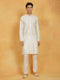 Vastramay Men's Cream Viscose Kurta And Pyjama Set