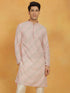 Vastramay Men's Pink Maslin Kurta
