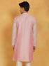 Vastramay Men's Pink Maslin Kurta
