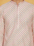 Vastramay Men's Pink Maslin Kurta
