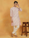 Vastramay Men's Pink Maslin Kurta And Pyjama Set