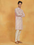 Vastramay Men's Pink Maslin Kurta And Pyjama Set