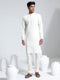 Vastramay Men's Cream Crepe Kurta And Pyjama