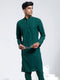 Vastramay Men's Green Crepe Kurta