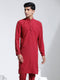 Vastramay Men's Maroon Crepe Kurta