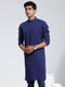 Vastramay Men's Navy Blue Crepe Kurta