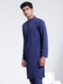 Vastramay Men's Navy Blue Crepe Kurta