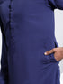 Vastramay Men's Navy Blue Crepe Kurta And Pyjama