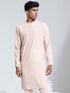 Vastramay Men's Peach Crepe Kurta