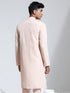 Vastramay Men's Peach Crepe Kurta