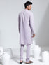 Vastramay Men's Purple Crepe Kurta And Pyjama