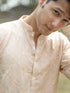 Vastramay Men's Peach And Cream Viscose Kurta And Pyjama Set