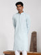 Vastramay Men's Aqua Rayon Kurta