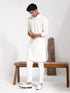 Vastramay Men's Cream Rayon Kurta And Pyjama Set