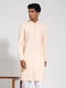 Vastramay Men's Peach Rayon Kurta