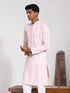 Vastramay Men's Pink Rayon Kurta