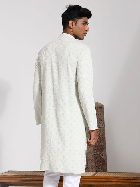 Vastramay Men's Pista Rayon Kurta