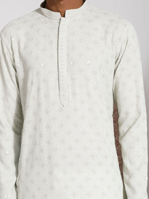 Vastramay Men's Pista Rayon Kurta