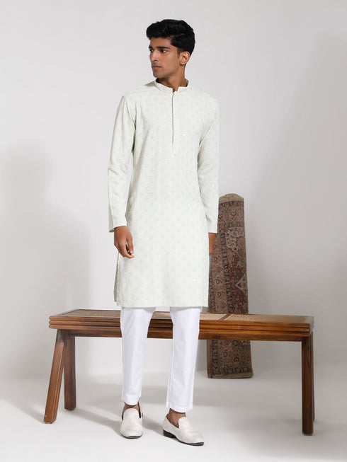 Vastramay Men's Pista Rayon Kurta And Pyjama Set
