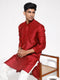 Vastramay Men's Maroon Dupion Silk Kurta