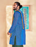 Vastramay Men's Blue Cotton Kurta