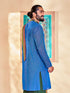 Vastramay Men's Blue Cotton Kurta
