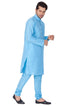 Vastramay Vastramay Men's Light Blue Cotton Silk Blend Kurta and Pyjama Set