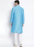 Vastramay Vastramay Men's Light Blue Cotton Silk Blend Kurta and Pyjama Set