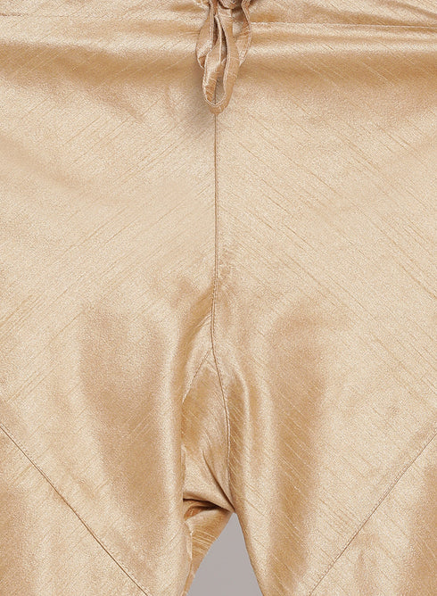 VM BY VASTRAMAY Men's Black Cotton Silk Blend Kurta and Pyjama Set