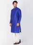 Vastramay Vastramay Men's Blue Cotton Silk Blend Kurta and Dhoti Pant Set
