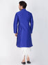 Vastramay Vastramay Men's Blue Cotton Silk Blend Kurta and Dhoti Pant Set