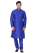 Vastramay Men's Blue Cotton Silk Blend Kurta and Pyjama Set