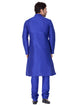 Vastramay Men's Blue Cotton Silk Blend Kurta and Pyjama Set