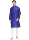 Vastramay Men's Blue Cotton Silk Blend Kurta and Pyjama Set
