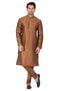 Vastramay Men's Brown Cotton Silk Blend Kurta and Pyjama Set