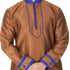 VASTRAMAY Men's Brown Cotton Silk Blend Kurta